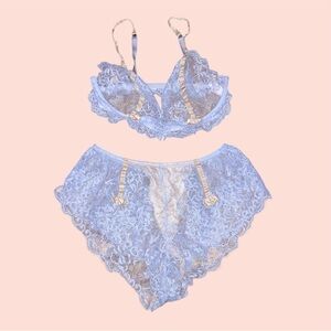Vintage Purple Lace Bra & Panty Set